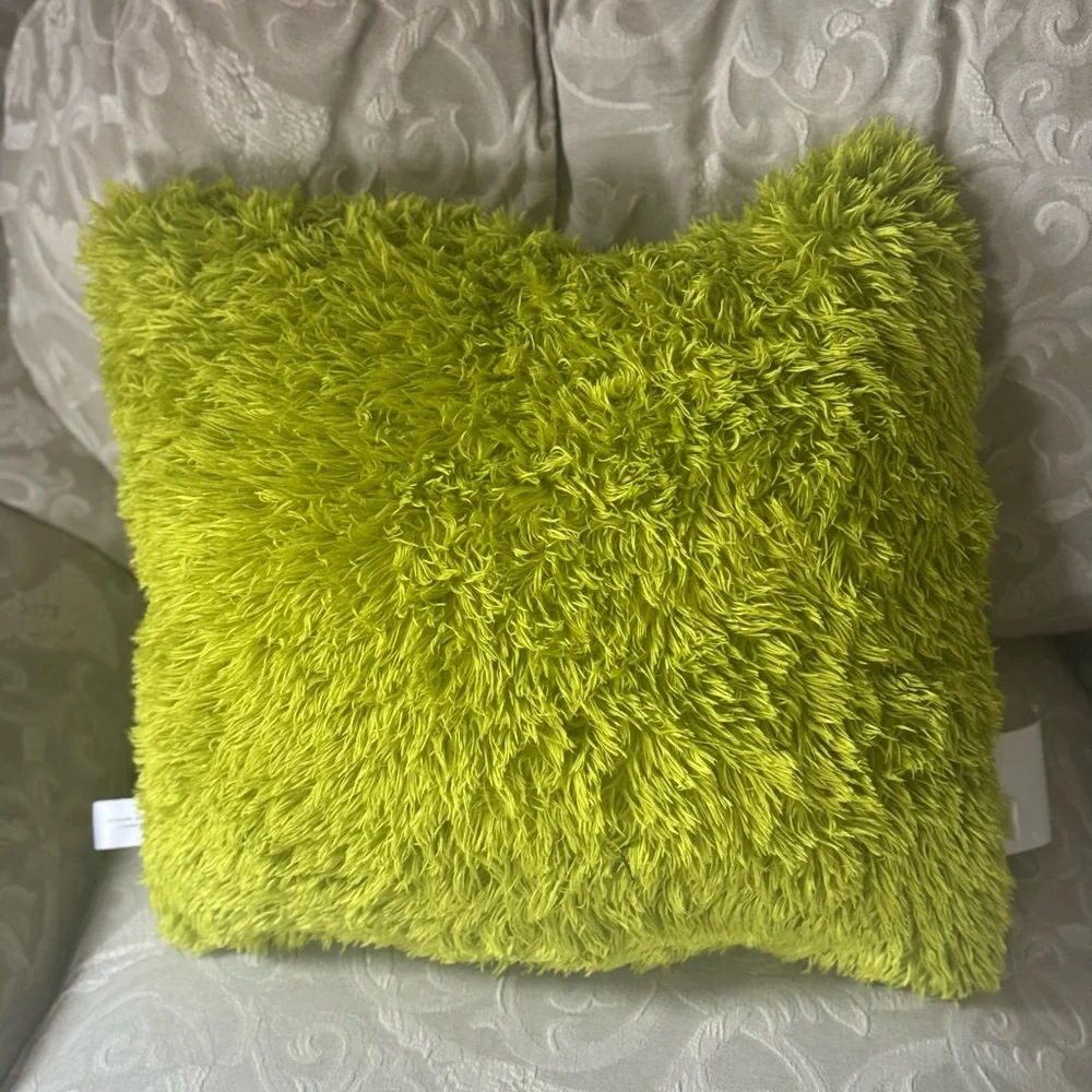 Hallmark Green Grinch With  Light Up Heart Furry Pillows